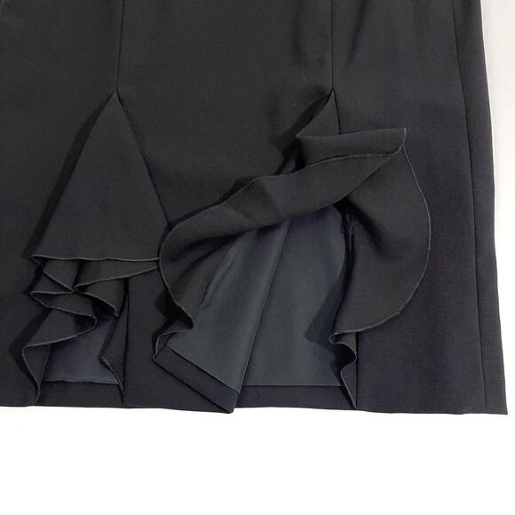 Valentino Women’s Size 4 Black Ruffle Back Virgin Wool Zip Side Designer Skirt - Picture 8 of 8